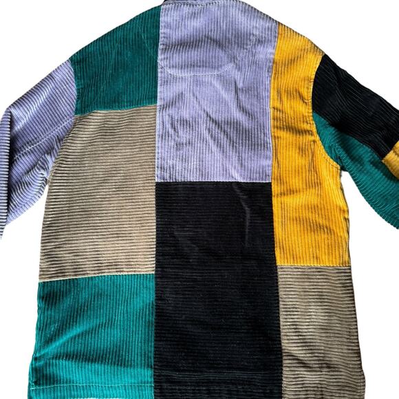 Urban outfitters UO Ryder Blocked Corduroy Zip Shirt jacket patchwork size MED - Picture 9 of 13